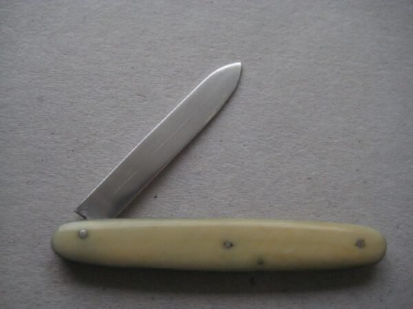 Rare Bone Hafted Army and Navy Hallmarked Silver Bladed Folding Fruit Knife SK170 - Image 2