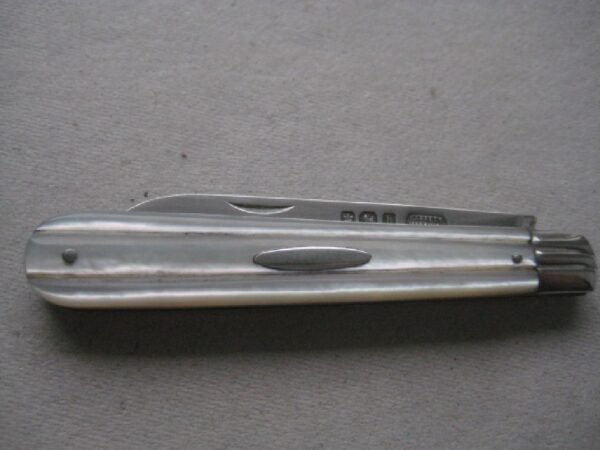 Rare Sheffield Hallmarked Silver Bladed Folding Fruit Knife SK551 - Image 7