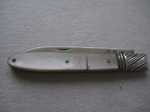 Rare George III Double Duty Mother of Pearl Hafted Silver Bladed Folding Fruit Knife SK50 - Image 8