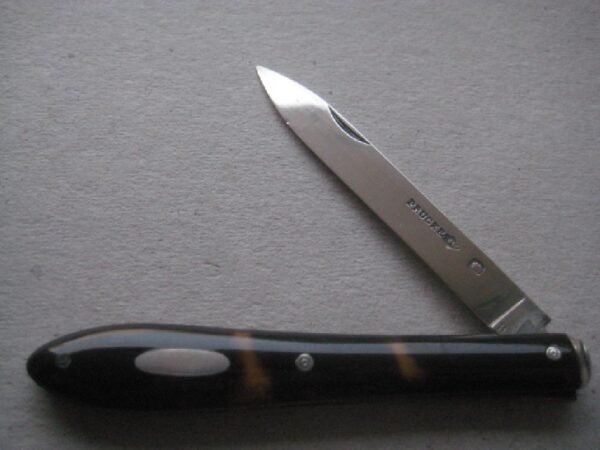 Rare French Tortoiseshell Hafted  Victorian Silver Bladed Folding Fruit Knife SK211