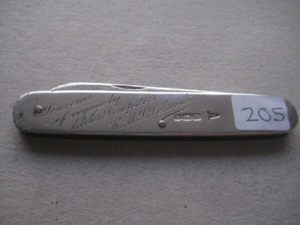 Rare Edwardian Elder Dempster R.M.J. Sekondi Engraved Silver Folding Fruit Knife SK205 - Image 6