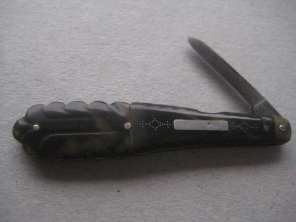 Rare George III Tortoiseshell Hafted Quill Bladed Folding Fruit Knife SK45