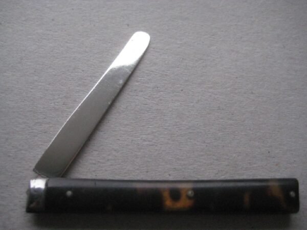 Rare George III Tortoiseshell Hafted Scimitar Silver Bladed Folding Fruit Knife SK8 - Image 2