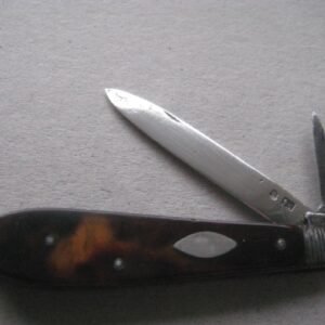 Rare George III Tortoiseshell Hafted Twin Bladed Silver Bladed Folding Fruit Knife SK85