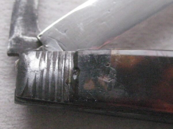 Rare George III Tortoiseshell Hafted Twin Bladed Silver Bladed Folding Fruit Knife SK85 - Image 5