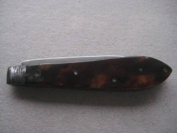 Rare George III Tortoiseshell Hafted Twin Bladed Silver Bladed Folding Fruit Knife SK85 - Image 9