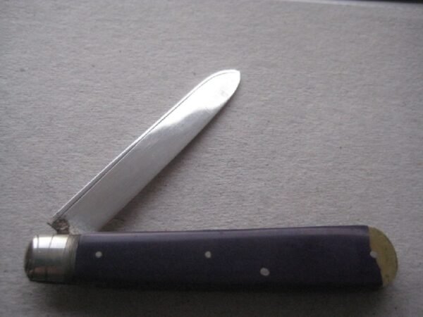 Rare George V Purple Bakerlite Plastic Hafted Silver Bladed Folding Fruit Knife SK150 - Image 2