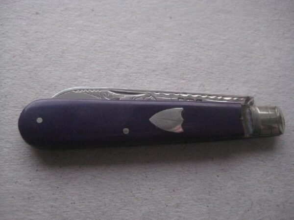 Rare George V Purple Bakerlite Plastic Hafted Silver Bladed Folding Fruit Knife SK150 - Image 7