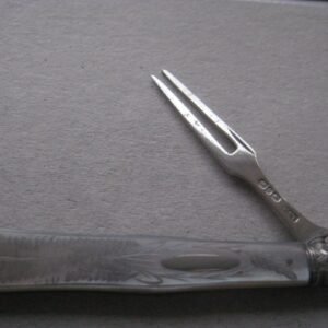 Victorian Mother of Pearl Hafted Silver Bladed Folding Fruit Fork SK478