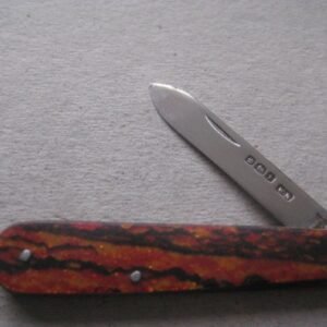 Rare George V Red Bakerlite Plastic Hafted Silver Bladed Folding Fruit Knife SK139