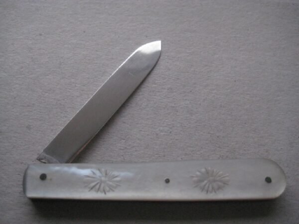 Rare George V Mother of Pearl Hafted Silver Bladed Folding Fruit Knife SK124 - Image 2