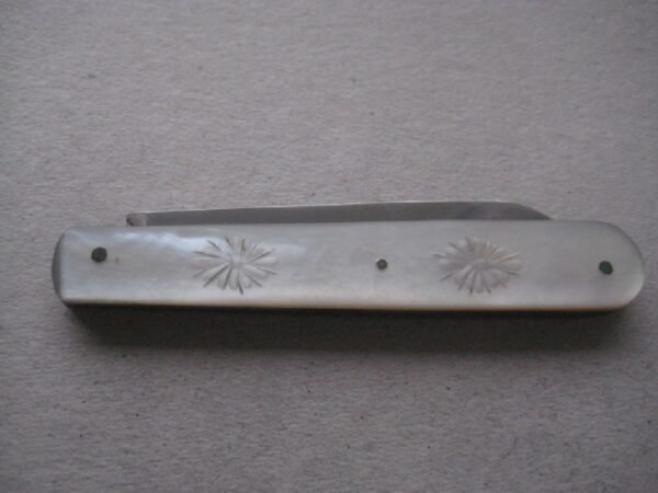 Rare George V Mother of Pearl Hafted Silver Bladed Folding Fruit Knife SK124 - Image 9