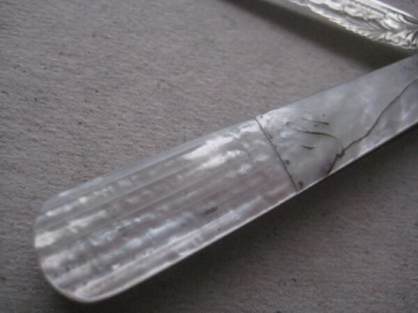 Rare George V Mother of Pearl Hafted Silver Bladed Folding Fruit Knife SK161 - Image 3