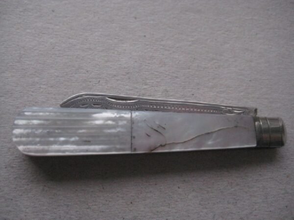 Rare George V Mother of Pearl Hafted Silver Bladed Folding Fruit Knife SK161 - Image 9