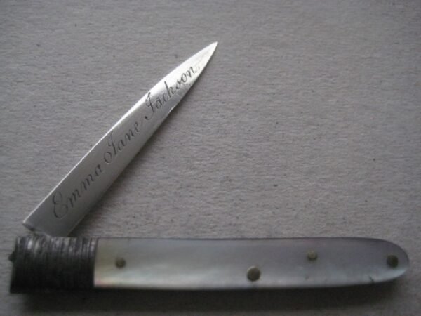 George III Mother of Pearl Hafted Silver Bladed Folding Fruit Knife SK26 - Image 2