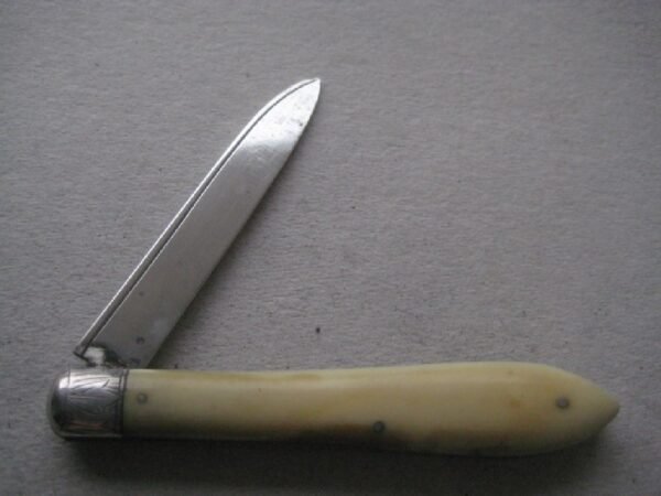 Rare Victorian Bone Hafted Silver Bladed Folding Fruit Knife SK352 - Image 2