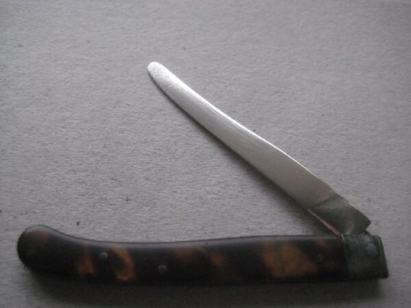 Rare George III Tortoiseshell Hafted Scimitar Silver Bladed Folding Fruit Knife SK89