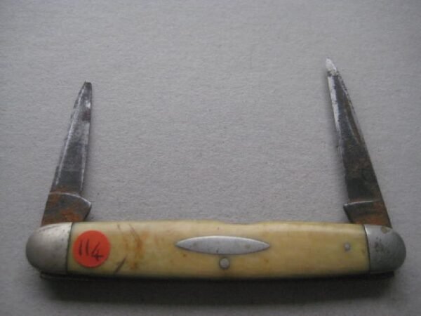 Victorian Bone Hafted Twin Steel Bladed Penknife SK114 BLETCH