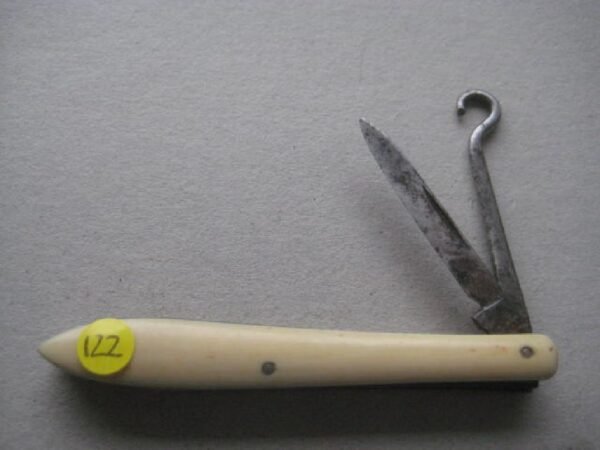 Victorian Bone Hafted Twin Quill Bladed Penknife SK122 BLETCH