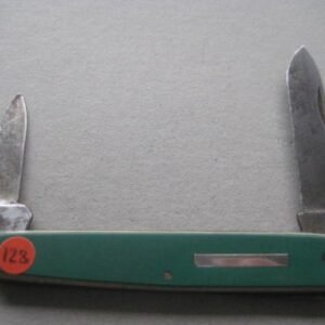 George V Green Bakerlite Plastic Hafted Twin Steel Bladed Penknife SK128 BLETCH