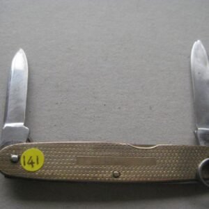 George V Metal Engine Turned Decorated Twin Steel Bladed Penknife SK141 BLETCH