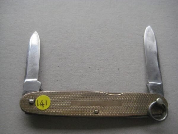 George V Metal Engine Turned Decorated Twin Steel Bladed Penknife SK141 BLETCH